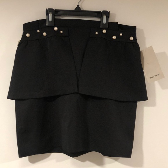 Zara Peplum Pearl Mini Skirt - Picture 8 of 9